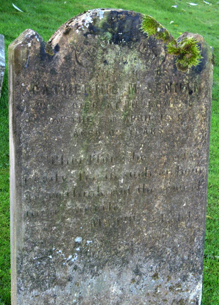 Photo of headstones/Catherine McLennan d1866 Inv hdstn KiltearnCem